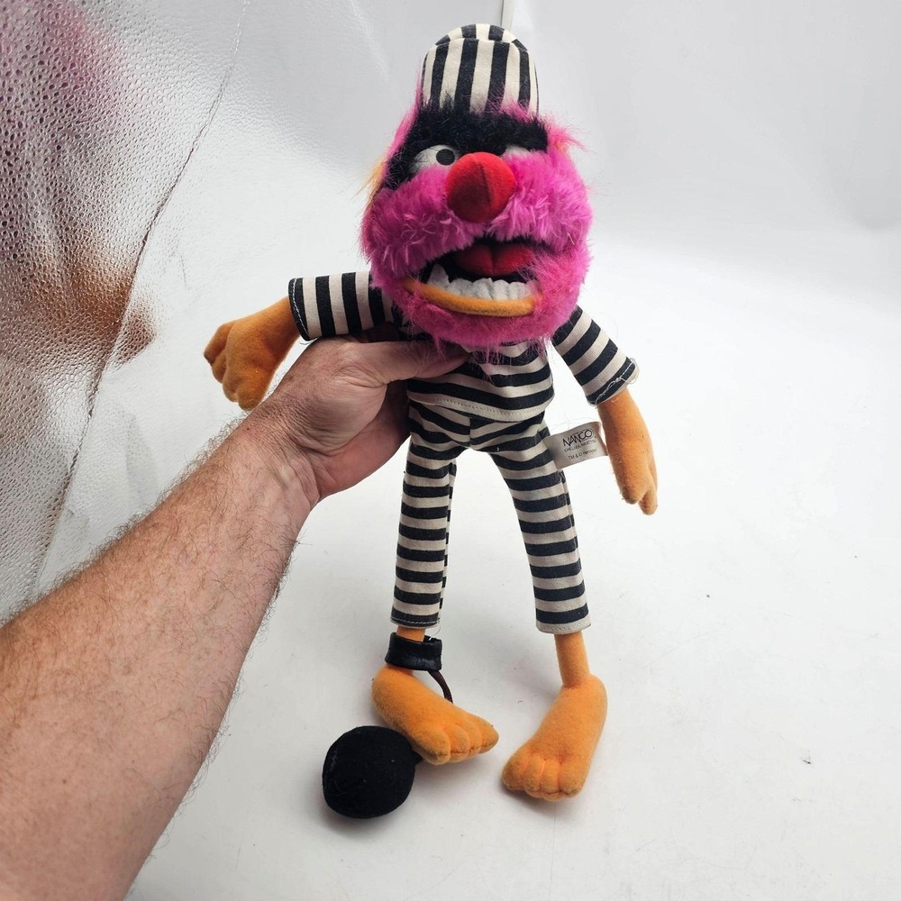 Vintage Nanco Muppets Animal Prisoner Plush Stuffed Toy Medium Ball & Chain
